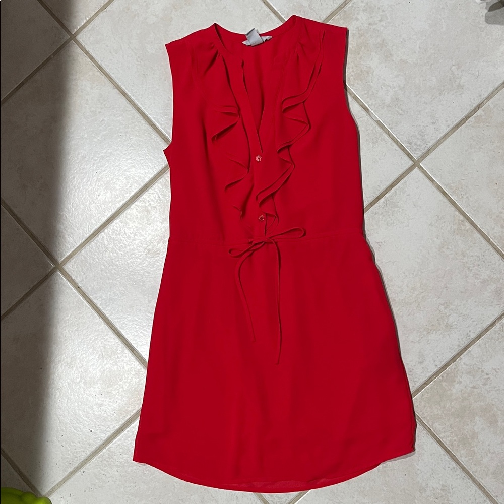 H&M Vibrant Red Ruffle Mini Dress